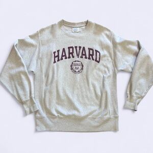 Mens Vintage Reverse Weave Champion Harvard University Grey Sweatshirt Sweater M